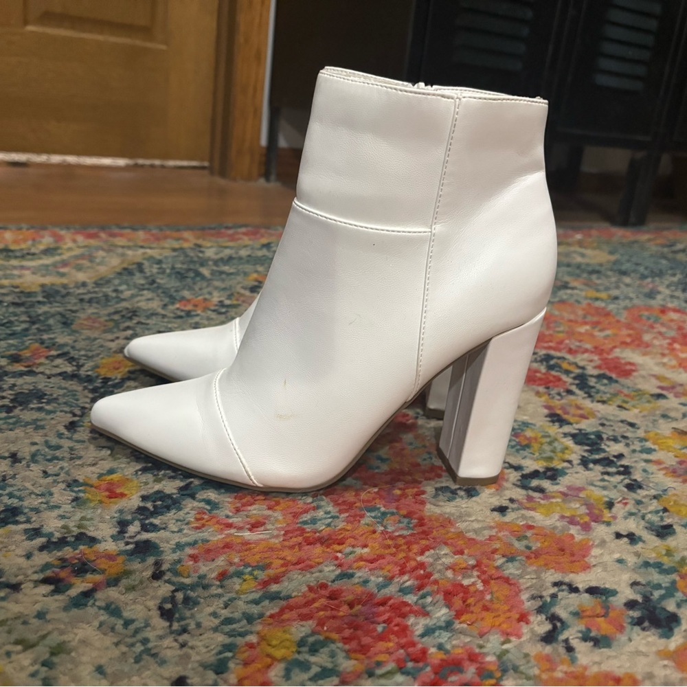 COPY - White heeled ankle boots